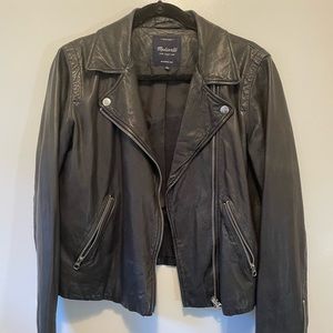 Madewell Washed Leather Motorcycle Jacket size L